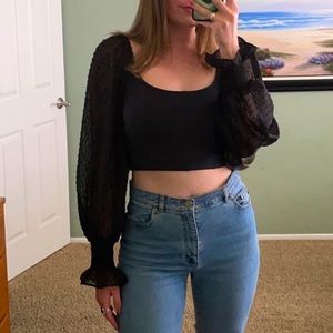 Urban Outfitters Puffy Sleeve Crop Top Size M